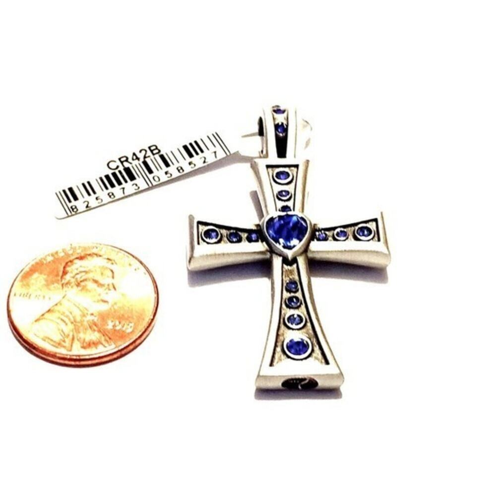 Silver cross‎ Pendant with Swarovski crystals